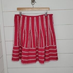 TALBOTS 14 petite pink and white knee length skirt
